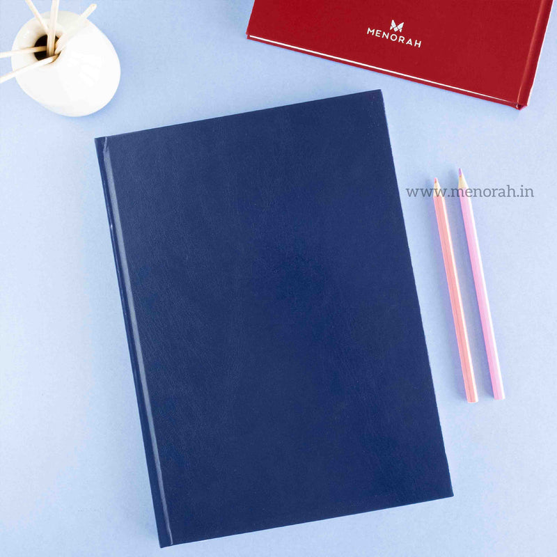 Dark Blue Hardbound A4 size sketchbook, 115 GSM dry media sketchbook ideal for Pencil Sketching, Portrait Sketching, Pencil Colours, Charcoal, Graphite, Mild Watercolor Sketch.
