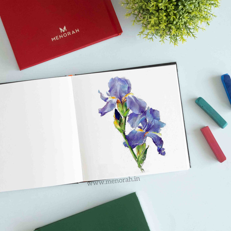Menorah's Dry Media sketchbook, Fully Handmade touch, 115 GSM Thickness. Sketchbook ideal for Pencil Sketching-Sakura Micron Pen Art.