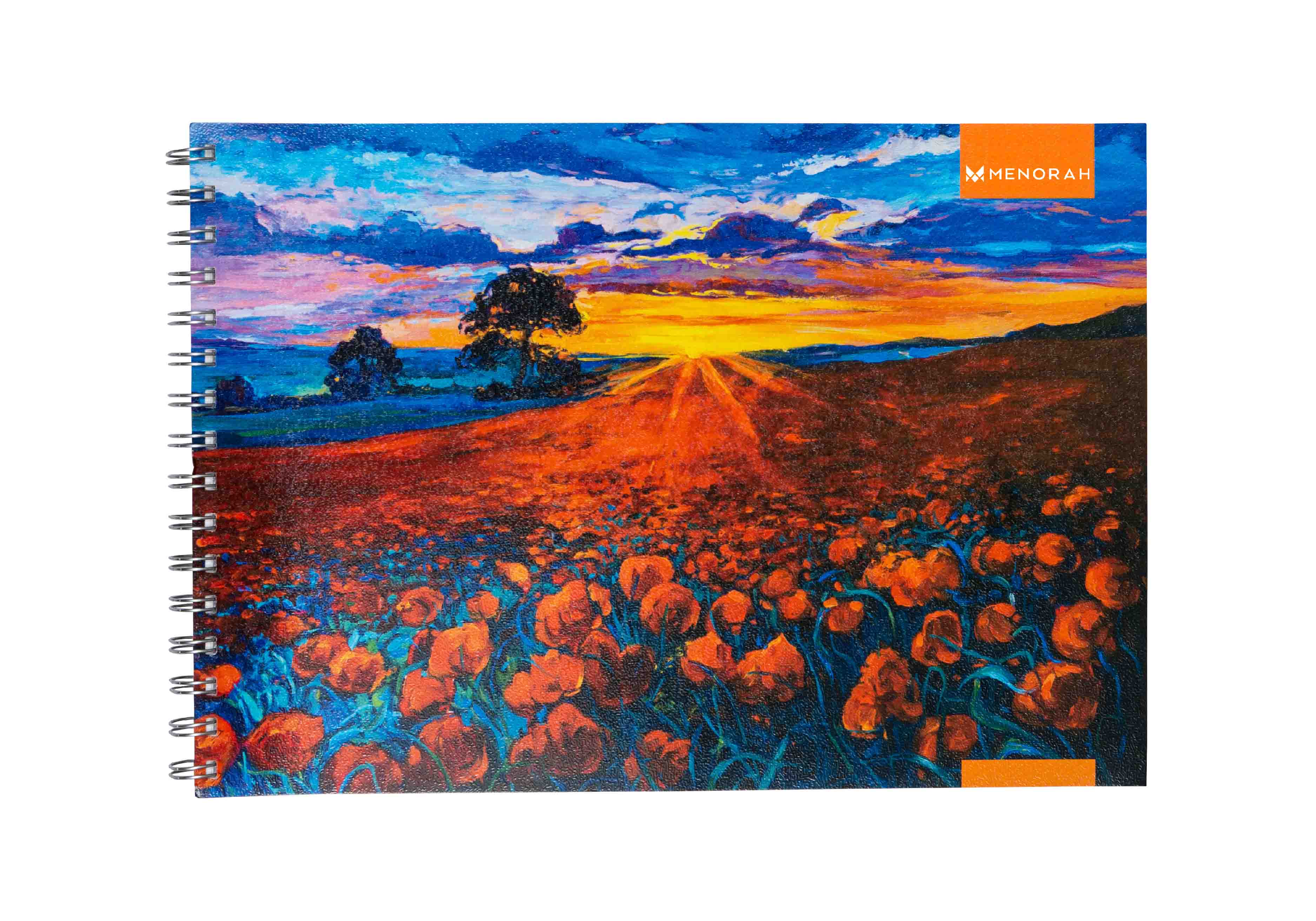 A4 - SKETCHBOOK FOR ARTIST - WIREO - 140GSM - PORTRAIT- ROMANTIC SUNSE –  MENORAH