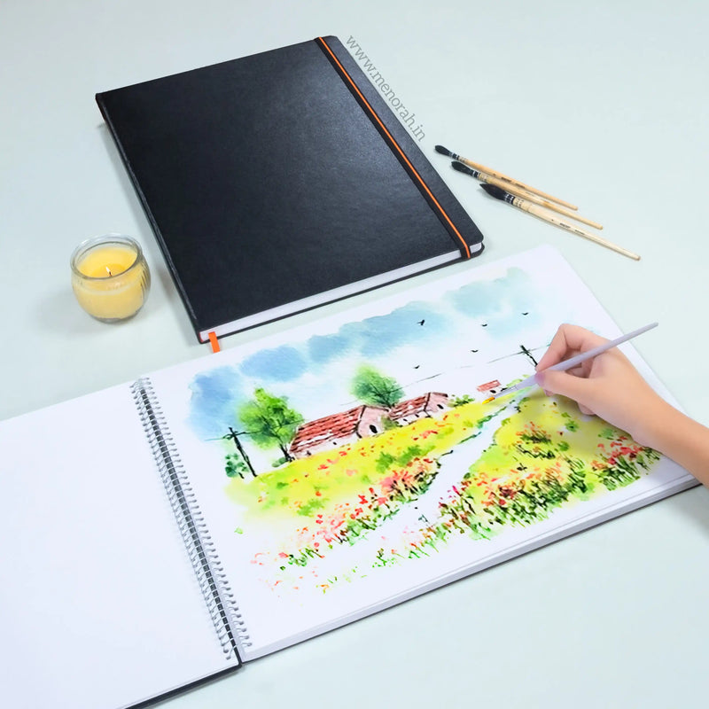 A3 - METAL SPIRAL SKETCHBOOK - 180GSM - (LANDSCAPE)