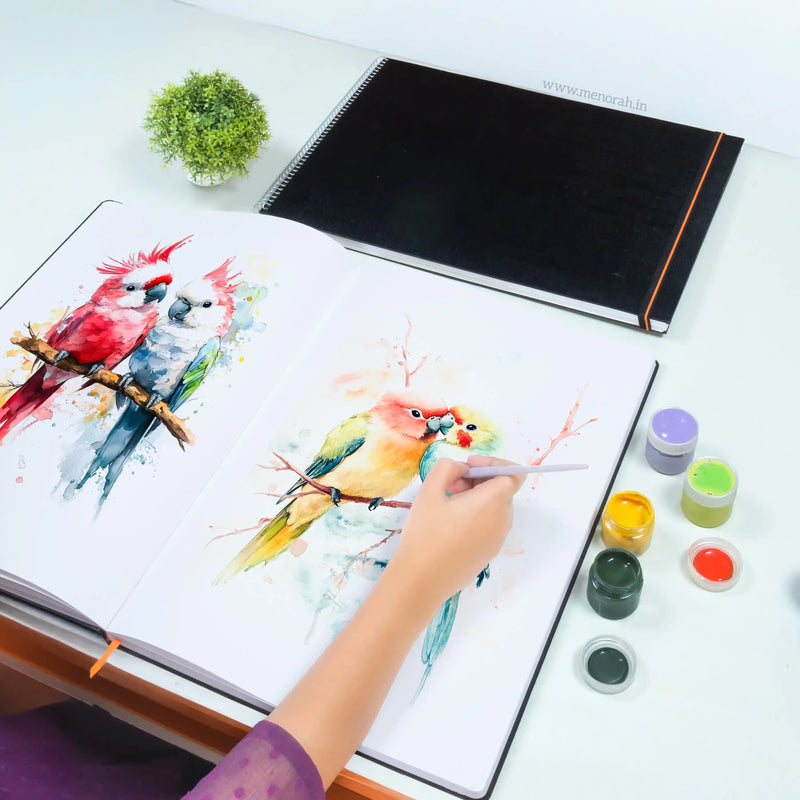 A3 - METAL SPIRAL SKETCHBOOK - 180GSM - (LANDSCAPE)