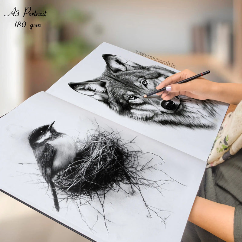 A3 - CASEBOUND SKETCHBOOK - 180GSM - (PORTRAIT)