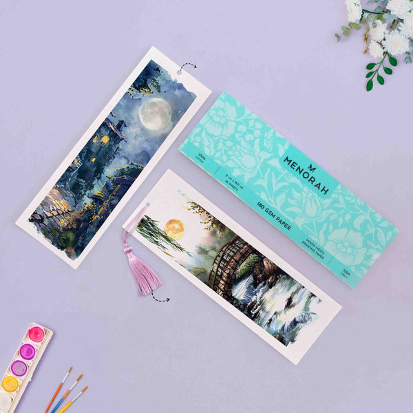 BOOKMARK - WATERCOLOR PAPER - 180 GSM - 100% COTTON (6 x 18 cm) - SMALL