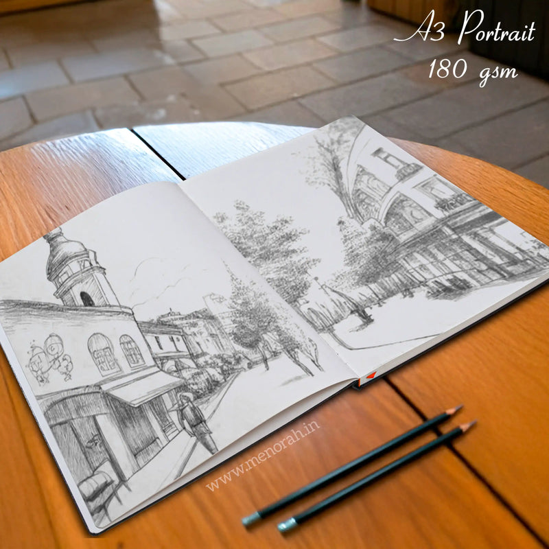 A3 - CASEBOUND SKETCHBOOK - 180GSM - (PORTRAIT)