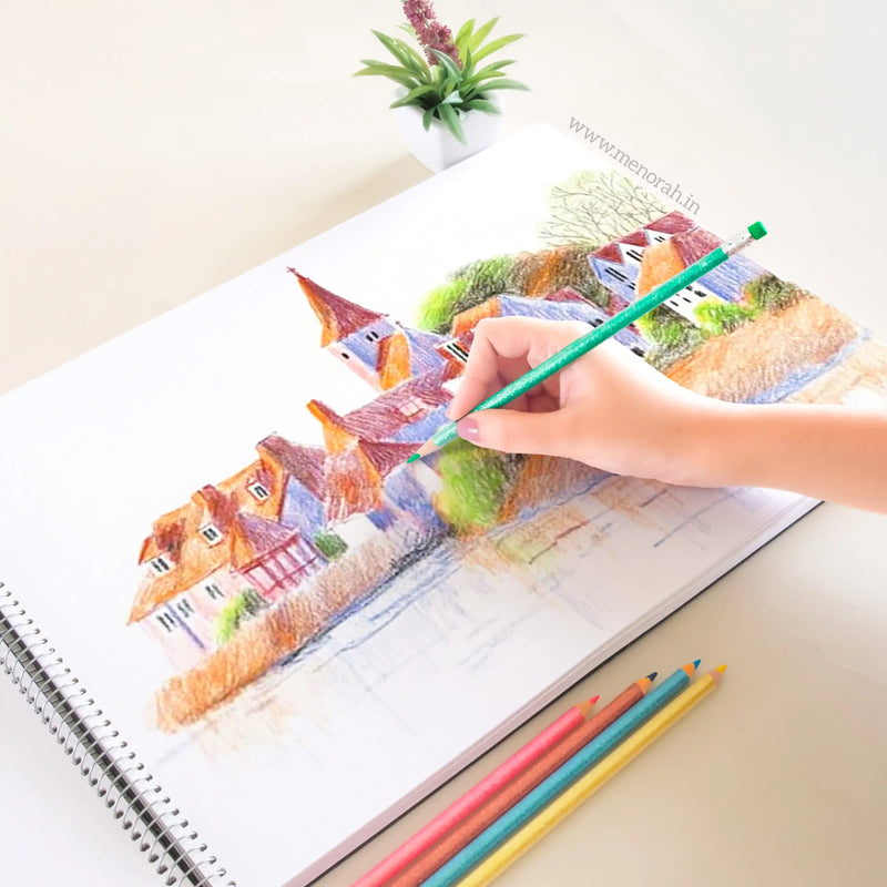 A3 - METAL SPIRAL SKETCHBOOK - 180GSM - (LANDSCAPE)