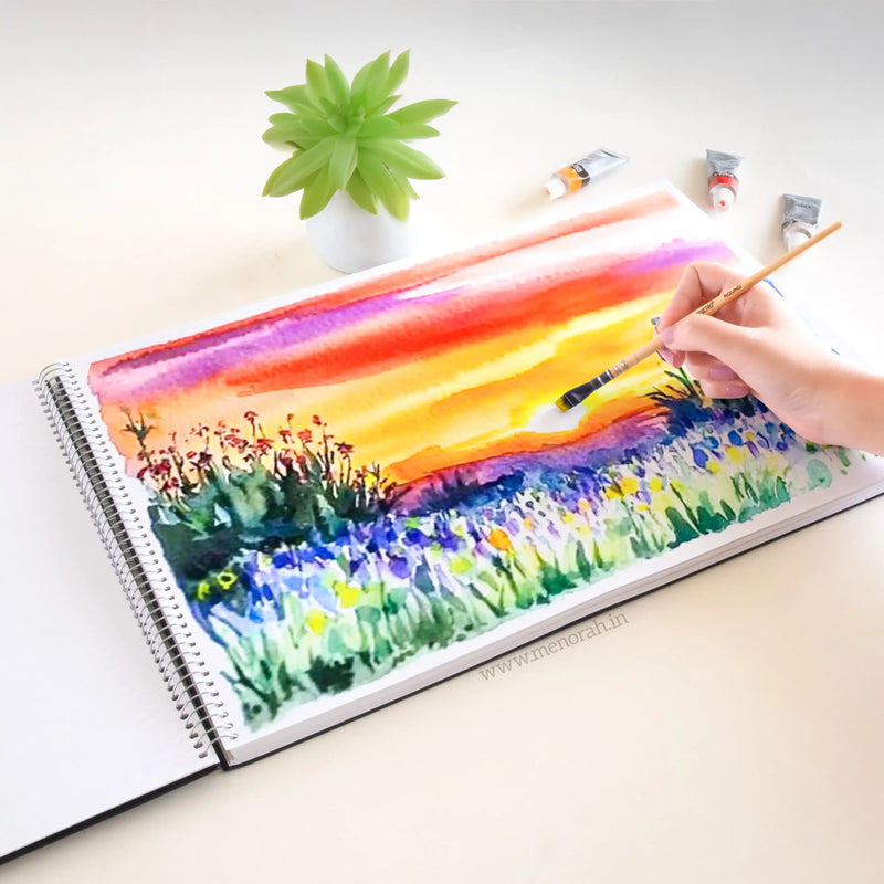 A3 - METAL SPIRAL SKETCHBOOK - 180GSM - (LANDSCAPE)