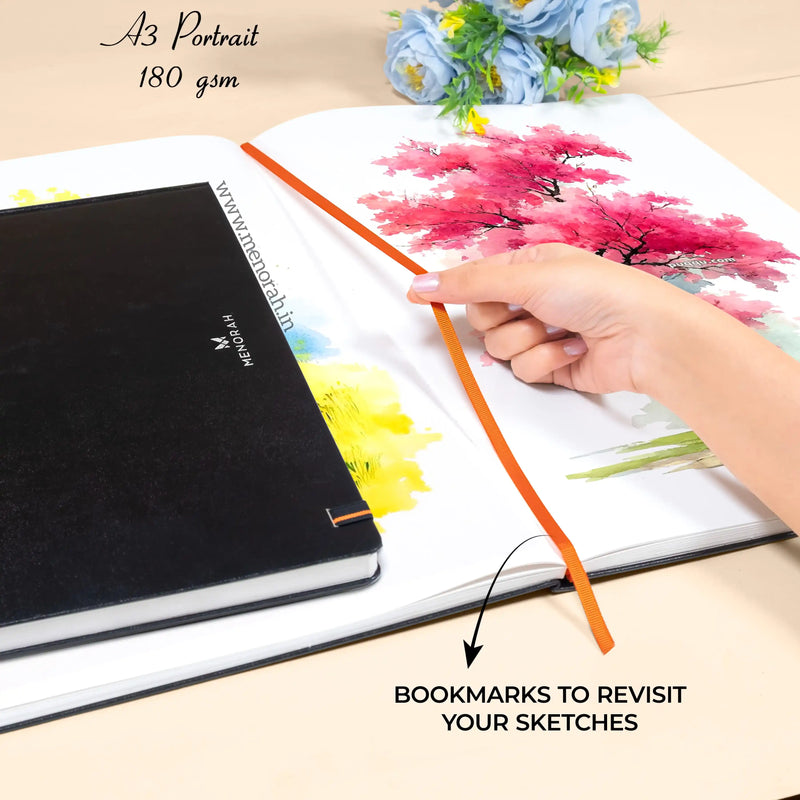 A3 - CASEBOUND SKETCHBOOK - 180GSM - (PORTRAIT)