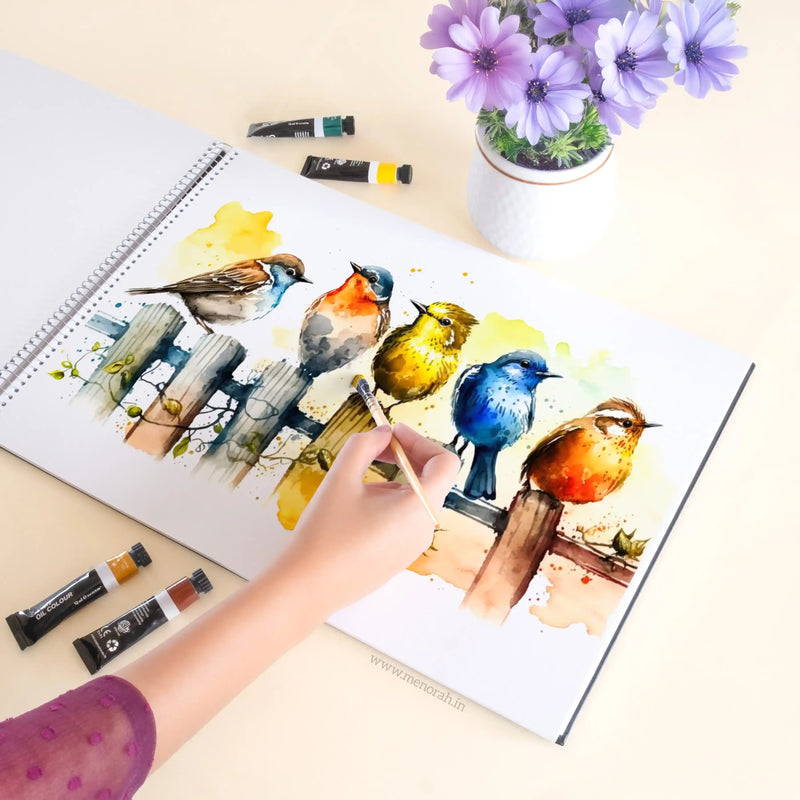 A3 - METAL SPIRAL SKETCHBOOK - 180GSM - (LANDSCAPE)