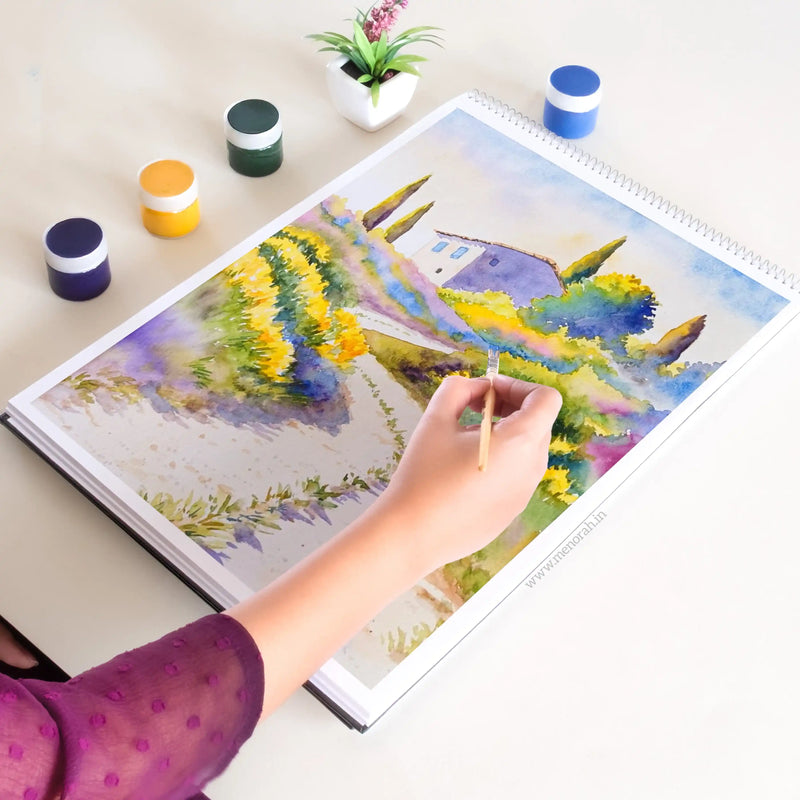 A3 - METAL SPIRAL SKETCHBOOK - 180GSM - (LANDSCAPE)