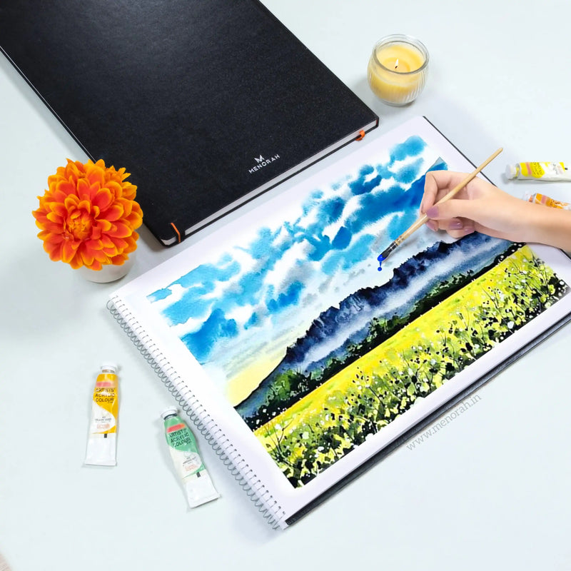 A3 - METAL SPIRAL SKETCHBOOK - 180GSM - (LANDSCAPE)