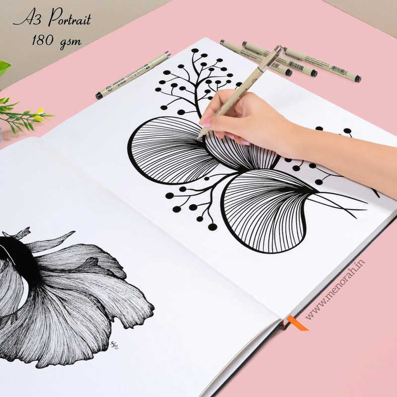 A3 - CASEBOUND SKETCHBOOK - 180GSM - (PORTRAIT)