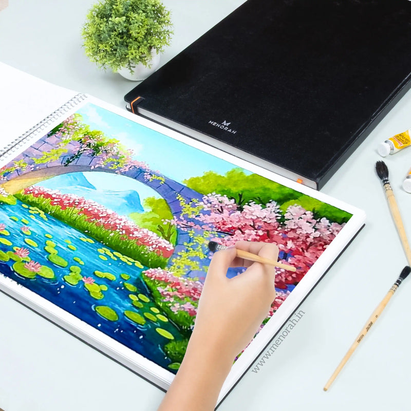 A3 - METAL SPIRAL SKETCHBOOK - 180GSM - (LANDSCAPE)