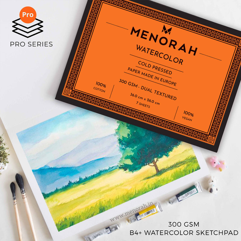 Buy Watercolor Papers For Painting, 300 GSM paper 100% Cotton-@ – MENORAH