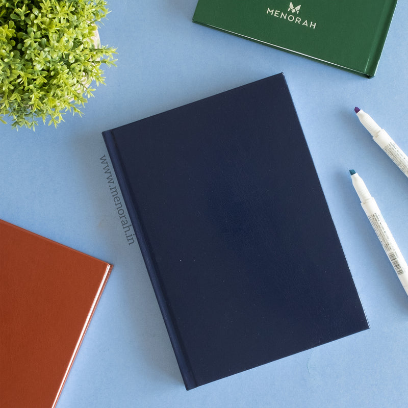 Menorah's Dry Media Dark Blue sketchbook, Fully Handmade touch, A5 size hardbound Sketchbook. 115 GSM Thickness sketchbook.