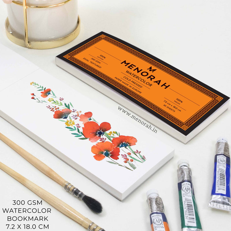 BOOK MARK PAPER Watercolor 300 GSM Bookmark Papers @MENORAH Creatif