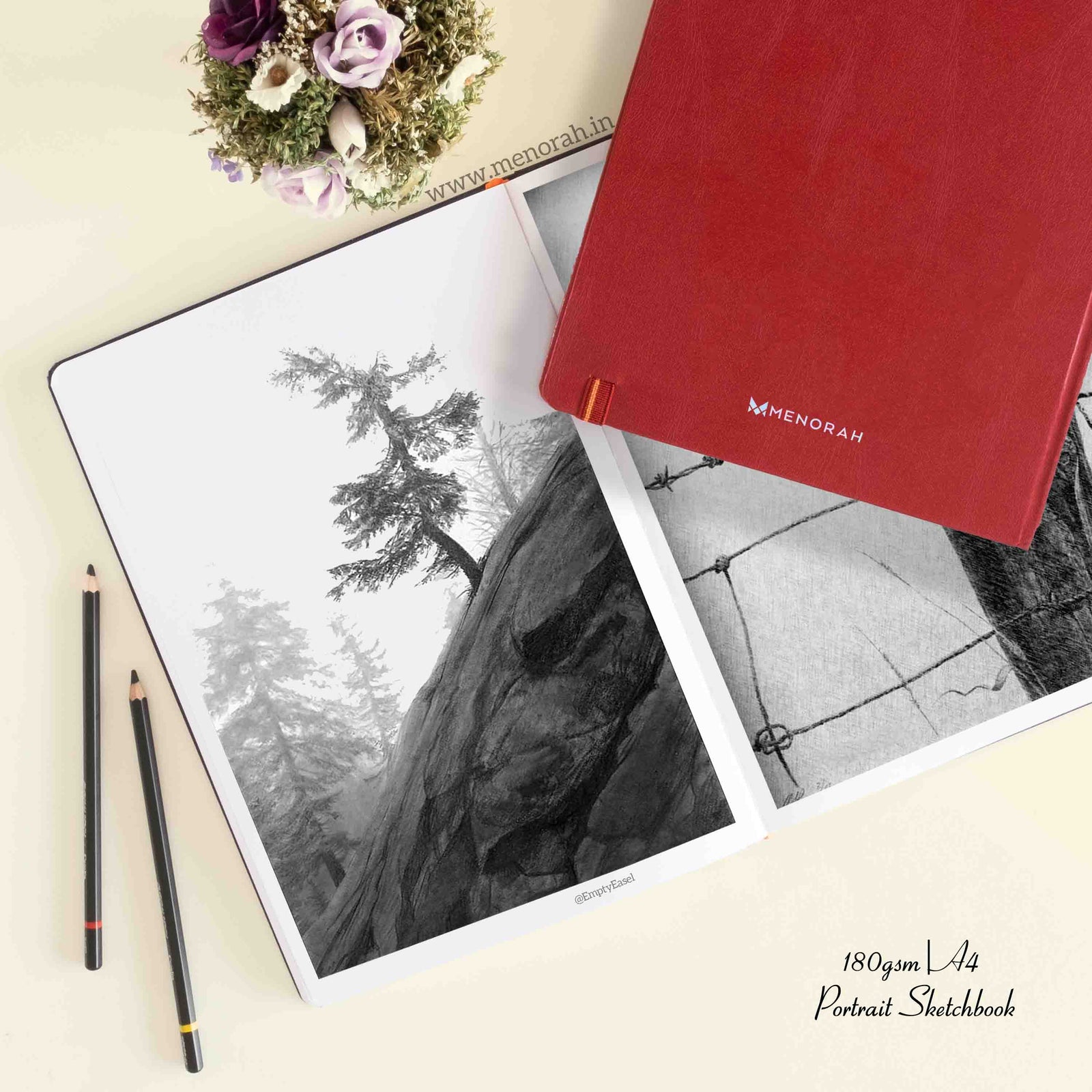 Buy A4 SKETCHBOOK ,180 GSM CASEBOUND -(PORTRAIT) – MENORAH Creatif