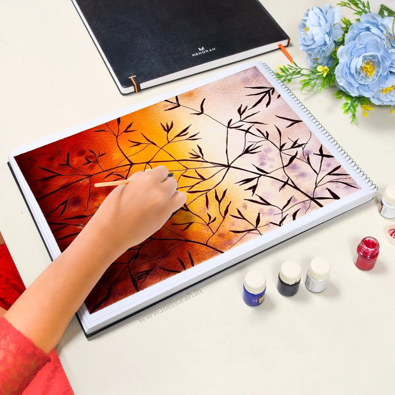 A3 - METAL SPIRAL SKETCHBOOK - 180GSM - (LANDSCAPE)