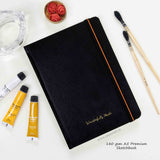 Personalized in Trueblack paper Sketchbok with your lovely qoute in gold foil @menorahstationery