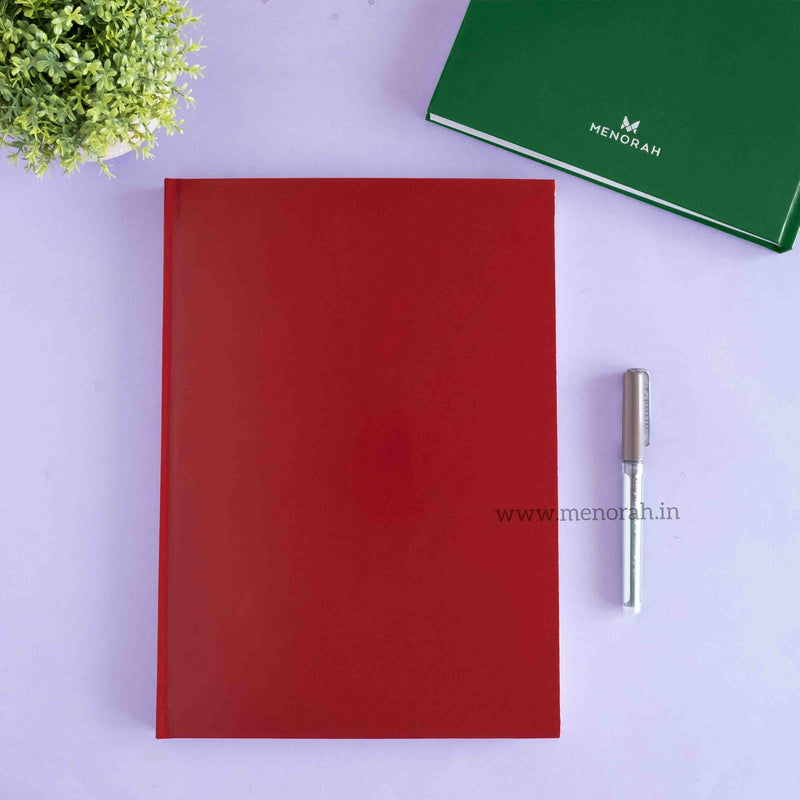 Menorah's Dry Media Red sketchbook, Fully Handmade touch, A4 size hardbound Sketchbook. 115 GSM Thickness sketchbook.
