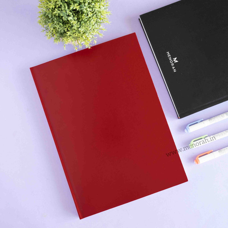 Menorah's Dry Media Red sketchbook, Fully Handmade touch, A4 size hardbound Sketchbook. 115 GSM Thickness sketchbook.