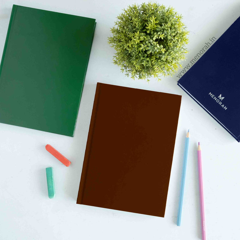 Menorah's Dry Media Brown color sketchbook, Fully Handmade touch, A5 size hardbound Sketchbook. 115 GSM Thickness sketchbook.
