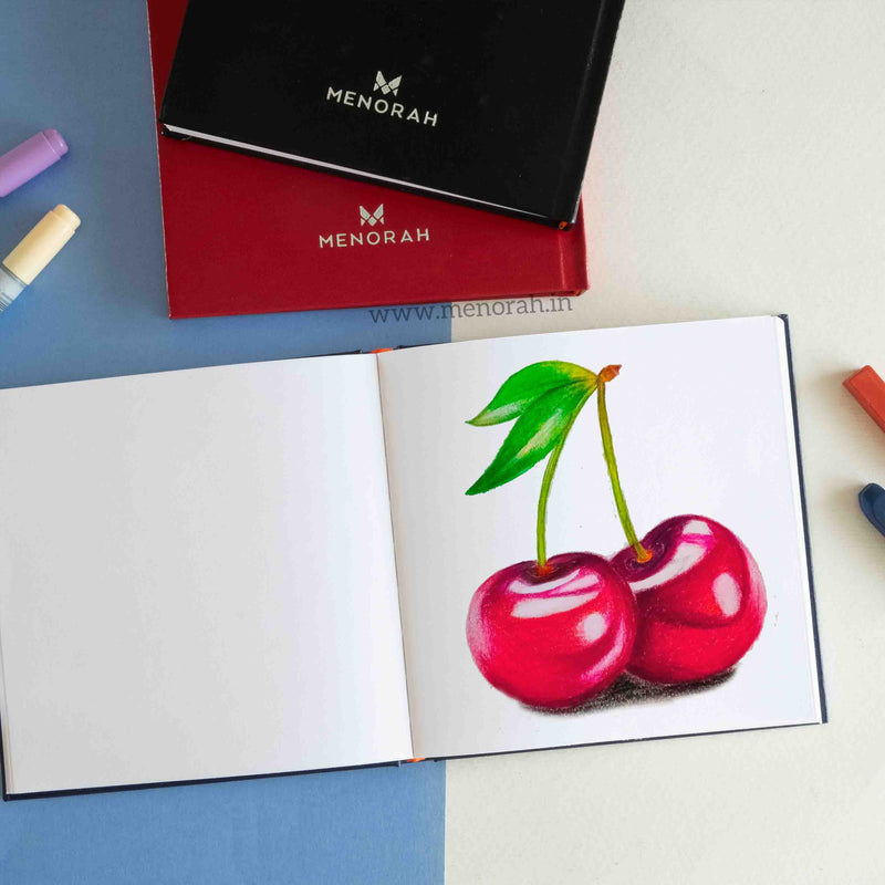 Menorah's Dry Media sketchbook, Fully Handmade touch, 115 GSM Thickness. Sketchbook ideal for Pencil Sketching-Sakura Micron Pen Art.