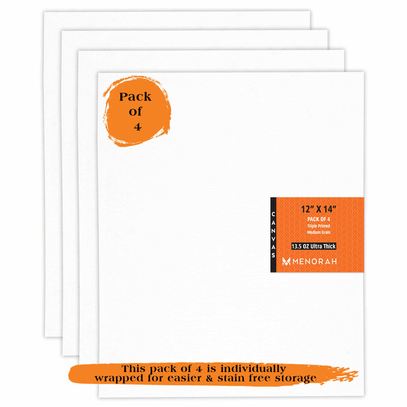 CANVAS PANELS - 13.5 OZ ( 420GSM )- PACK OF 4 - (6.0 x 6.0 inch)