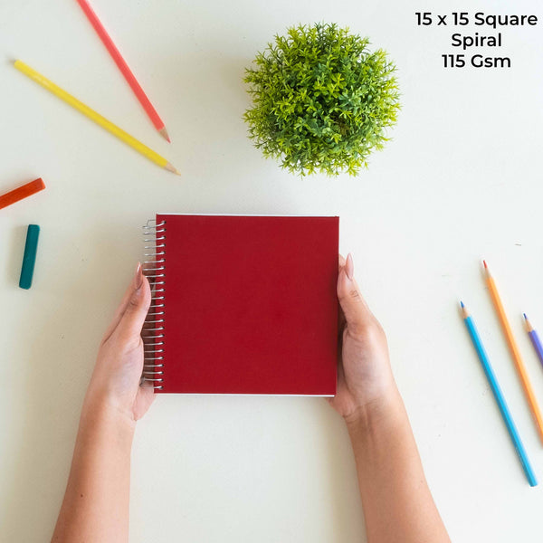 Dry Media square sketchbook 115 GSM thick paper, Square size (15x15 cm) spiralbound Sketchbook