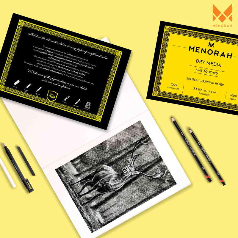 MENORAH Artist Sketchbook, A4 Size, Poppy Field, 140 GSM