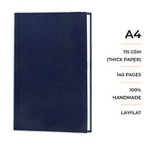 Dark Blue Hardbound A4 size sketchbook, 115 GSM dry media sketchbook ideal for Pencil Sketching, Portrait Sketching, Pencil Colours, Charcoal, Graphite, Mild Watercolor Sketch.