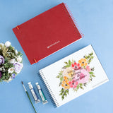 Floral watercolor Painting on A5 size watercolor sketchbook is the best travel accompanion for the creators. Watercolor sketchbook is made of 100% cotton and is 100% Vegan. It contains 40 pages with a 300GSM Thickness so that watercolor won't penetrate to the other page. It is covered by Metal spiral with 360 Degree easy turn. Make your creations by using watercolour paintings, Acrylics, Gouache, Tempera, Poster colour in this sketchbook. Bright Blue color sketchbook