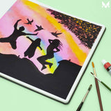 Mixed media square sketchbook, gouache sketchbook, watercolor sketchbook.