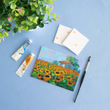 Beautiful nature scenery sunflower floral painting on 5x7 inch Canvas panel, 380 GSM canvas panel, board for sketching, gouache painting, acrylic painting. available in Pack of 4.