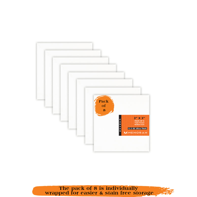 Buy Small canvas Board - 420 GSM - PACK OF 8 - (3.0 x 3.0 inch
