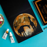 Moon acrylic Camel painting with black sketchpad. Sketch Pad 250 gsm, Square size, True black sketchbook,