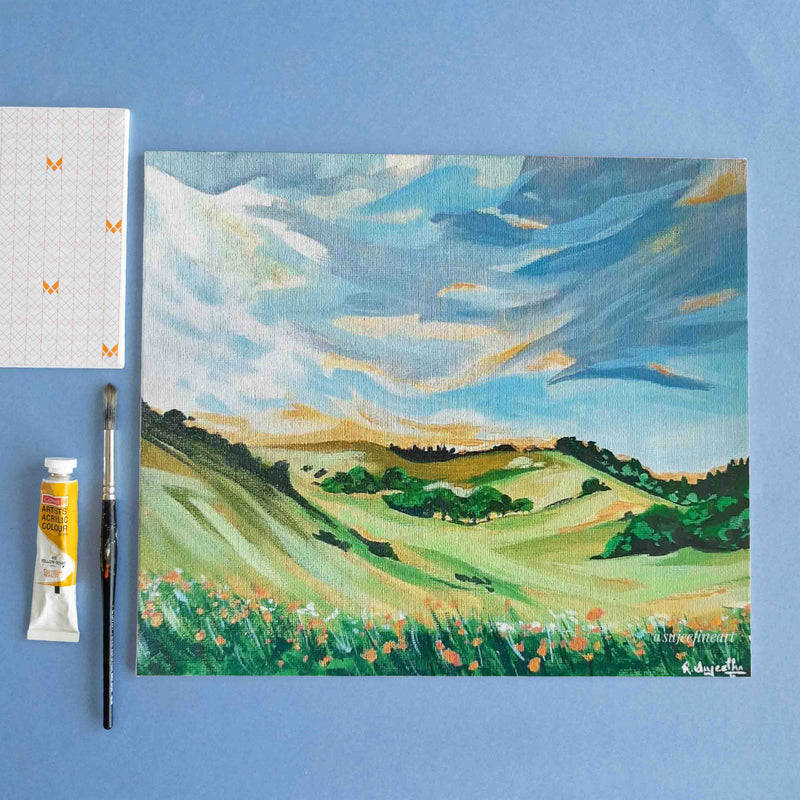 A landscape painting on canvas board : r/acrylicpainting