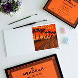 Evening Scenery paintings, Negative paintings, watercolor sketchbook, Greenary paintings, Nature paintings,Menorah's watercolor paper/sketchpad is made with 100%Cotton,100% Vegan watercolor paper, 300GSM Thickness which makes the watercolour stable, Square size book so you can carry it anywhere, it contains 24 Pages/12sheets, Make your creations using Acrylics, Gouache, Tempera, Poster colur. watercolor in our sketchbook