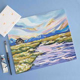 Beautiful nature scenery painting on 12x14 inch Canvas panel, 380 GSM canvas panel, board for sketching, gouache painting, acrylic painting. available in Pack of 4.