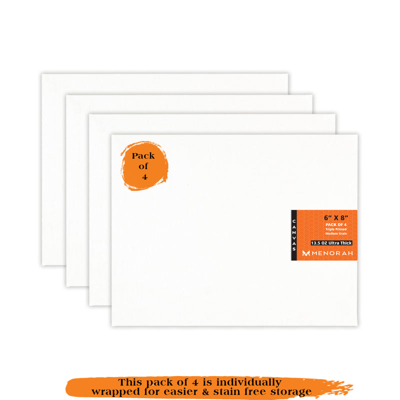 CANVAS PANELS - 13.5 OZ ( 420GSM ) - PACK OF 4 - (5.0 x 7.0 inch