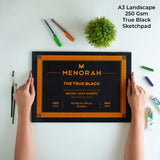 A3 - 250GSM - TRUE BLACK SKETCHPAD / LOOSE PAPER