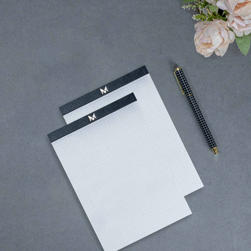 Menorah's A5 size 100 GSM notepad for girls, office pad, office notepad, office writing pad, writing pads for office, office writing pads, writing pad #ruling_squared