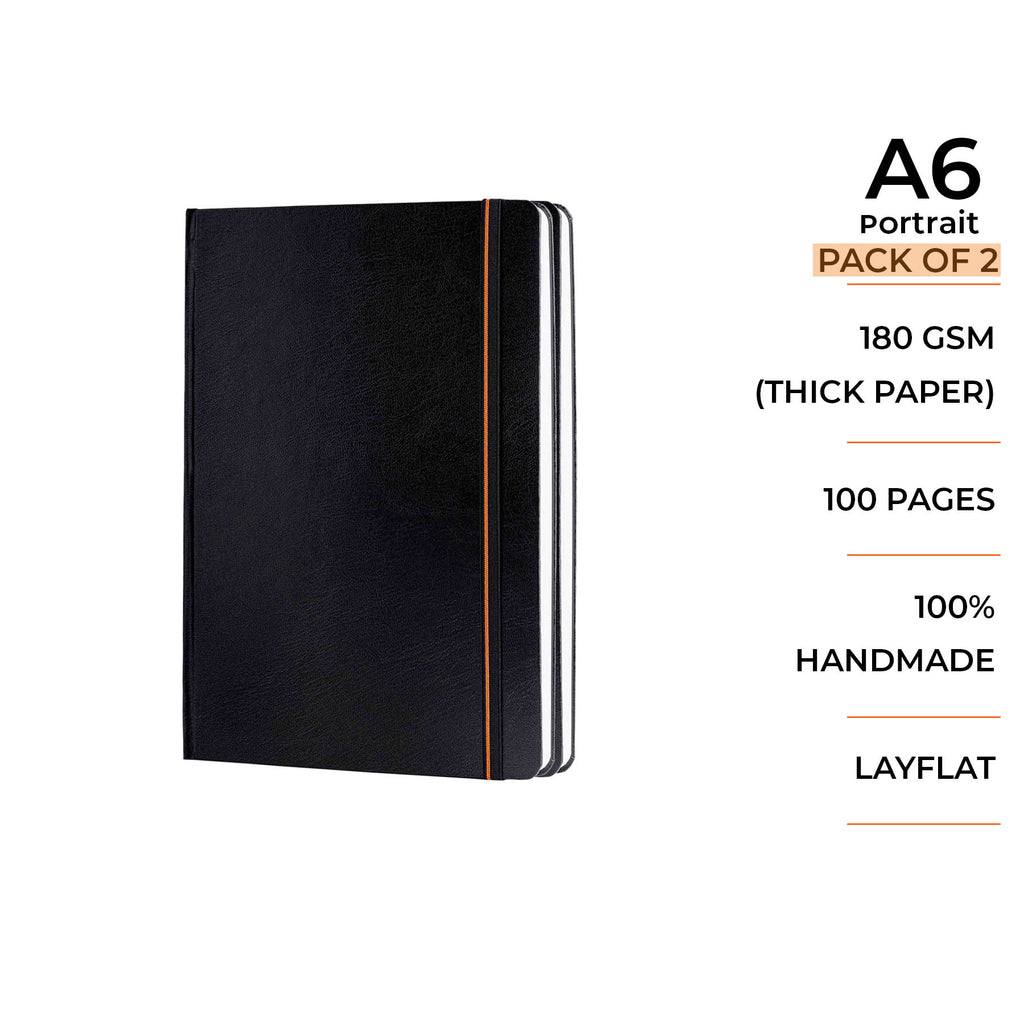 A6 - PREMIUM SKETCHBOOK - 180GSM - VERSATILE CASEBOUND - (PORTRAIT) - PACK  OF 2