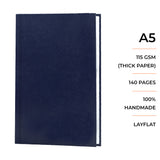 Menorah's Dry Media Dark Blue sketchbook, Fully Handmade touch, A5 size hardbound Sketchbook. 115 GSM Thickness sketchbook.