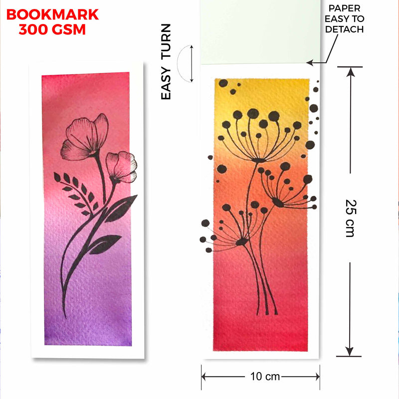 Menorah's Watercolor Bookmark size 10.0x25.0cm Large size bookmark. 300 GSM thickness paper.