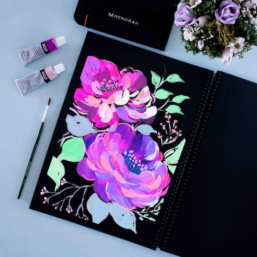 16k Black Card Sketchbook Sketchbook Hand painted Marker - Temu