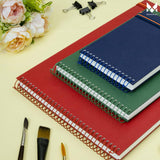 A6 size watercolor sketchbook is the best travel accompanion for the creators. Watercolor sketchbook is made of 100% cotton and is 100% Vegan. It contains 40 pages with a 300GSM Thickness so that watercolor won't penetrate to the other page. It is covered by Metal spiral with 360 Degree easy turn. Make your creations by using watercolour paintings, Acrylics, Gouache, Tempera, Poster colour in this sketchbook. Bright Blue color sketchbook