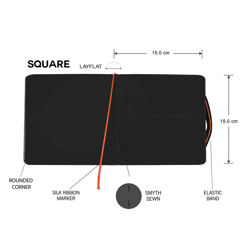 SQUARE - METAL SPIRAL SKETCHBOOK - 180GSM - (21 x 21)cm - LARGE